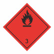Знак перевозки опасных грузов «Класс 3. Легковоспламеняющиеся жидкости» (С/О пленка ламинир., 250х250 мм)
